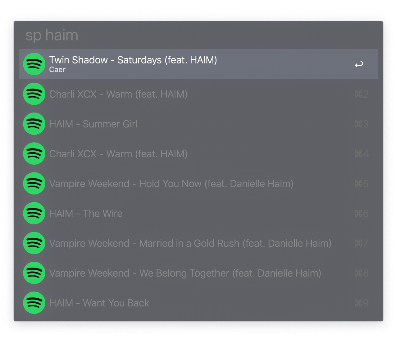 Example Search for Haim
